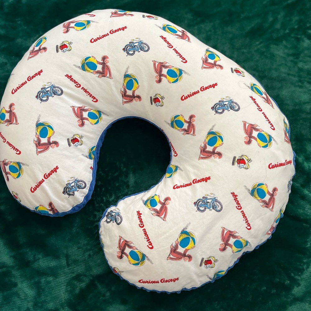 Boppy Pillow with Custom Curious George Cover